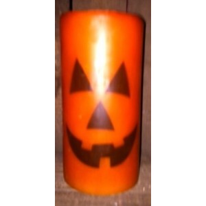 StarHollowCandleCo Jack-O'-Lantern Graphic Unscented Pillar Candle SHCC1848